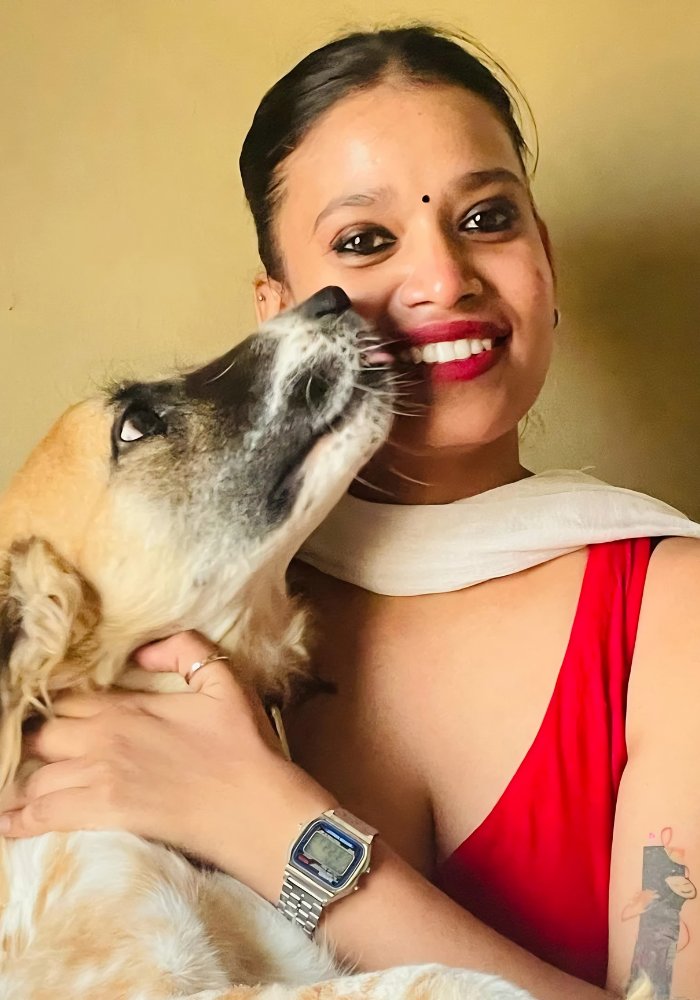 Pawsomeland founder with a rescued dog